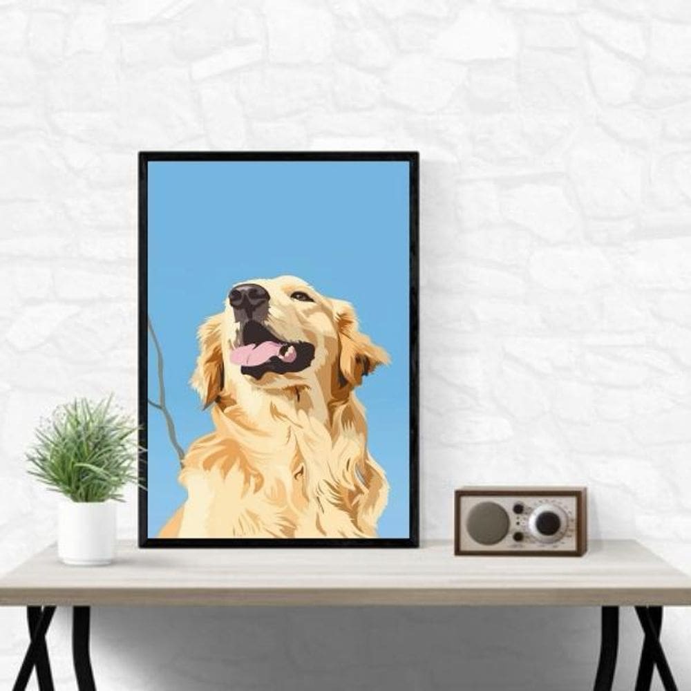 Quadro Decorativo Golden Retriever 24X18Cm