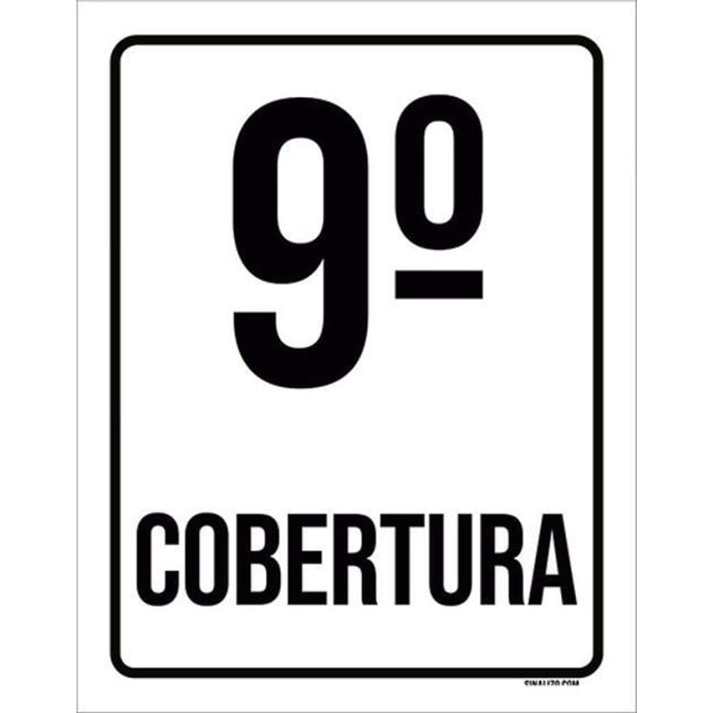 Kit 3 Placas Sinalização - 9 Cobertura