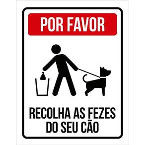 Placa Por Favor Recolha As Fezes Do Seu Cão Cachorro  36X46