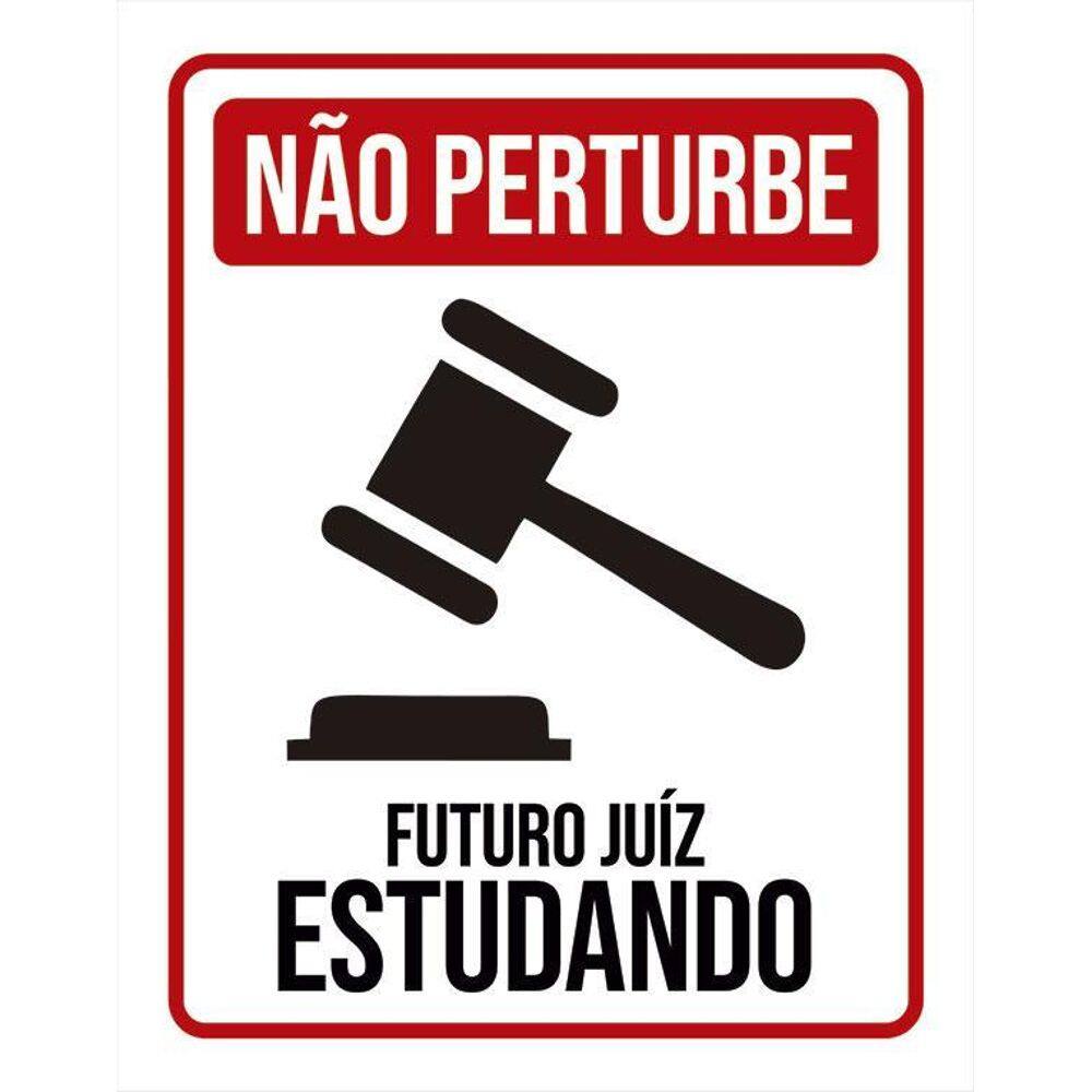 Placa Não Perturbe - Futuro Juíz Estudando 36X46