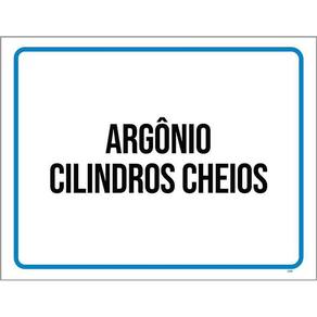 Placa Sinalização - Argônio Cilindros Cheios 36X46