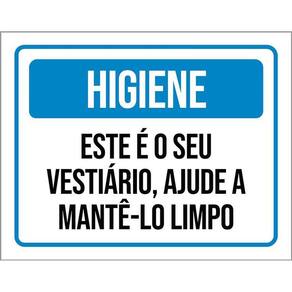 Kit 3 Placas Higiene Este Seu Vestiário Ajude Manter Limpo
