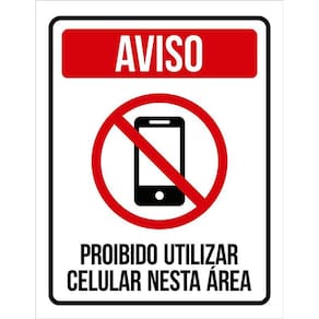 Placa Proibido Uso De Celular Nesta Área Condomínio 36X46