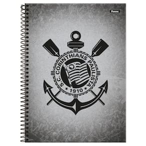 Caderno Corinthians Capa Dura Espiral 1 Matéria 80F Escolar