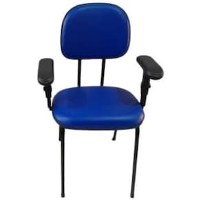 Kit 2 Cadeira Palito Braço Regulável Recepção Sala Espera