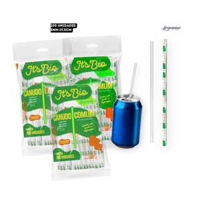 Kit 3 Canudo Bebidas Sucos It`S Bio Biodegradável 300Un