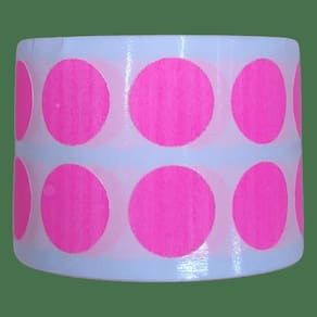 Etiqueta Adesiva Bolinha Colorida Pink Fluorescente 15Mm