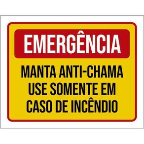 Placa De Sinalização - Emergência Manta Anti-Chama 36X46
