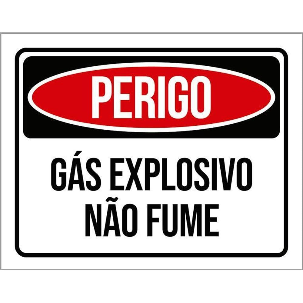 Kit 3 Placas Perigo Gás Explosivo Não Fume