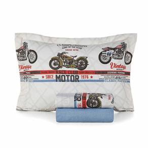 Kit Colcha / Cobre Leito Infantil 200 Fios - Karsten Motos