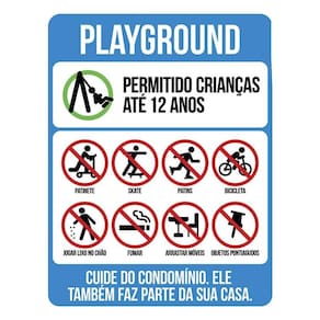 Kit 3 Placas - Condomínio Playground Crianças