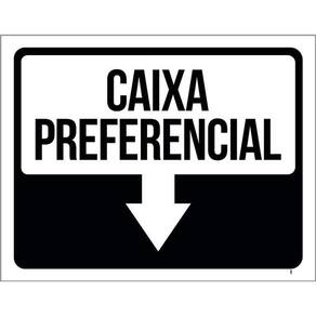 Placa Sinalização - Seta Caixa Preferêncial 36X46