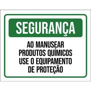 Placa Segurança Use Equipamento Proteção Químicos 36X46