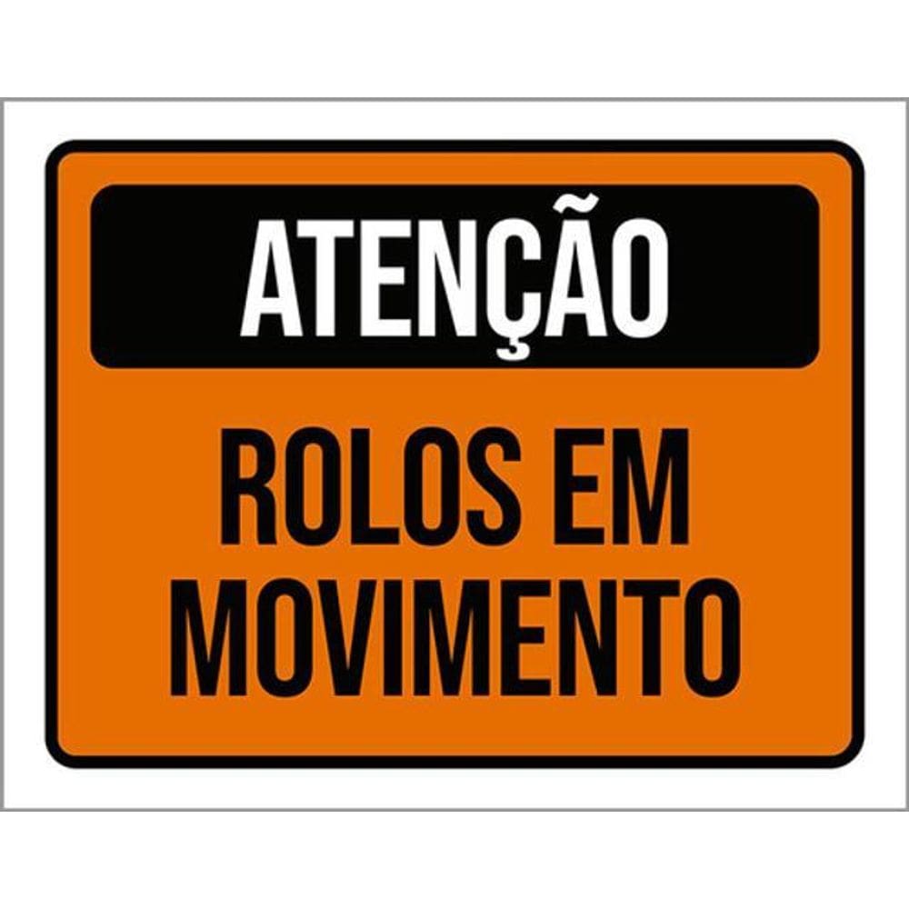 Kit 3 Placas De Sinalização - Atenção Rolos Em Movimento