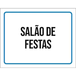 Placa Ambiente Sinalização Setor Salão De Festas 36X46