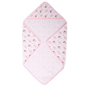 Toalha Para Bebê 70Cm X 70Cm De Banho Com Capuz Bailarina