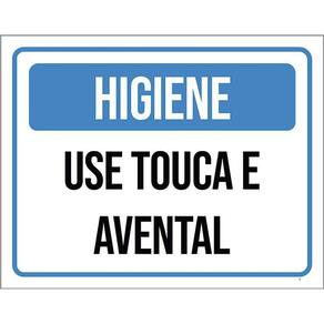 Placa Higiene Use Touca E Avental 36X46