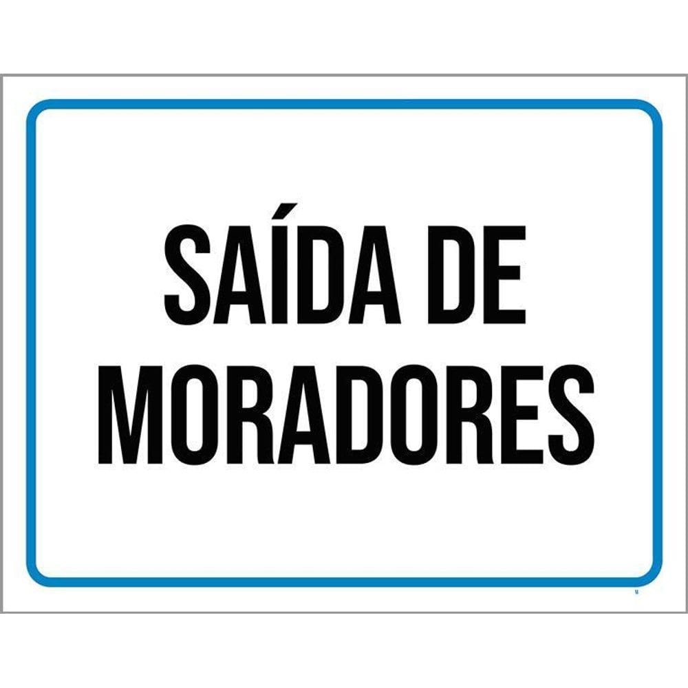 Kit 3 Placas - Saída De Moradores