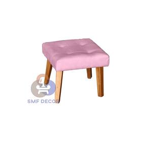 Puff Banqueta Decorativa Glamour Dubai Com Pés Quadrado