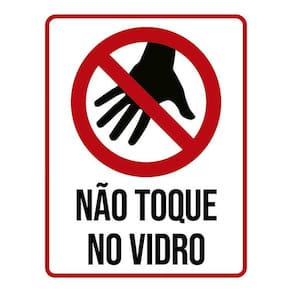Placa Distanciamento Social Não Toque Vidro 36X46