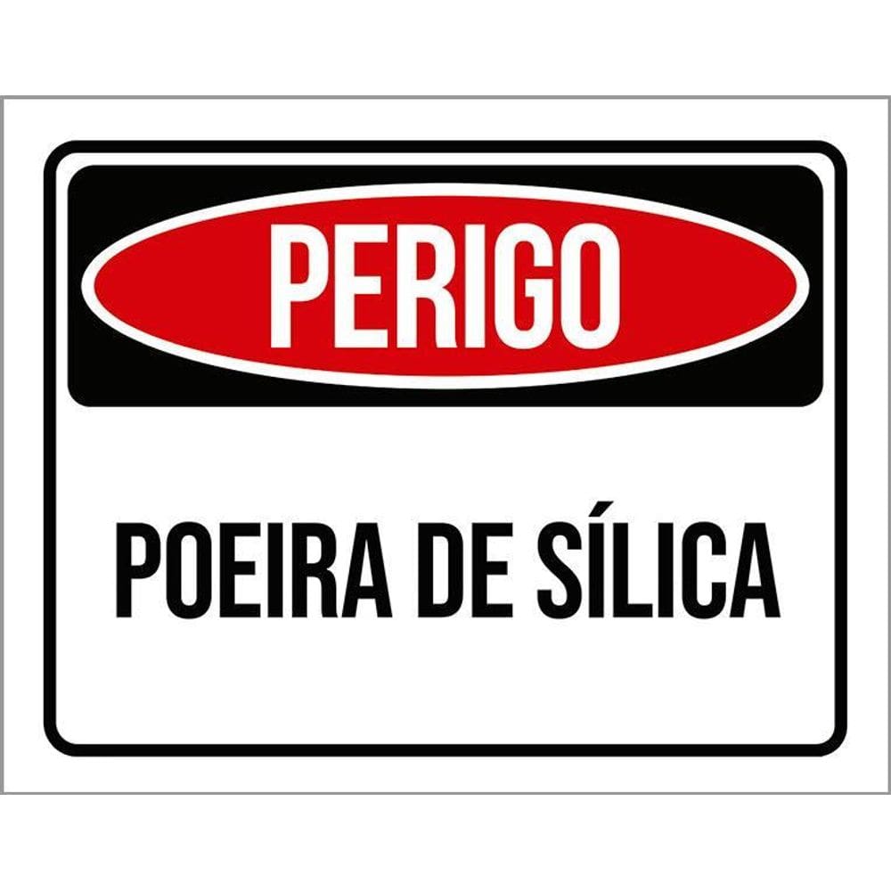 Kit 3 Placas Perigo Poeira De Sílica