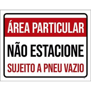 Placa Área Particular Não Estacione Pneu Vazio 36X46