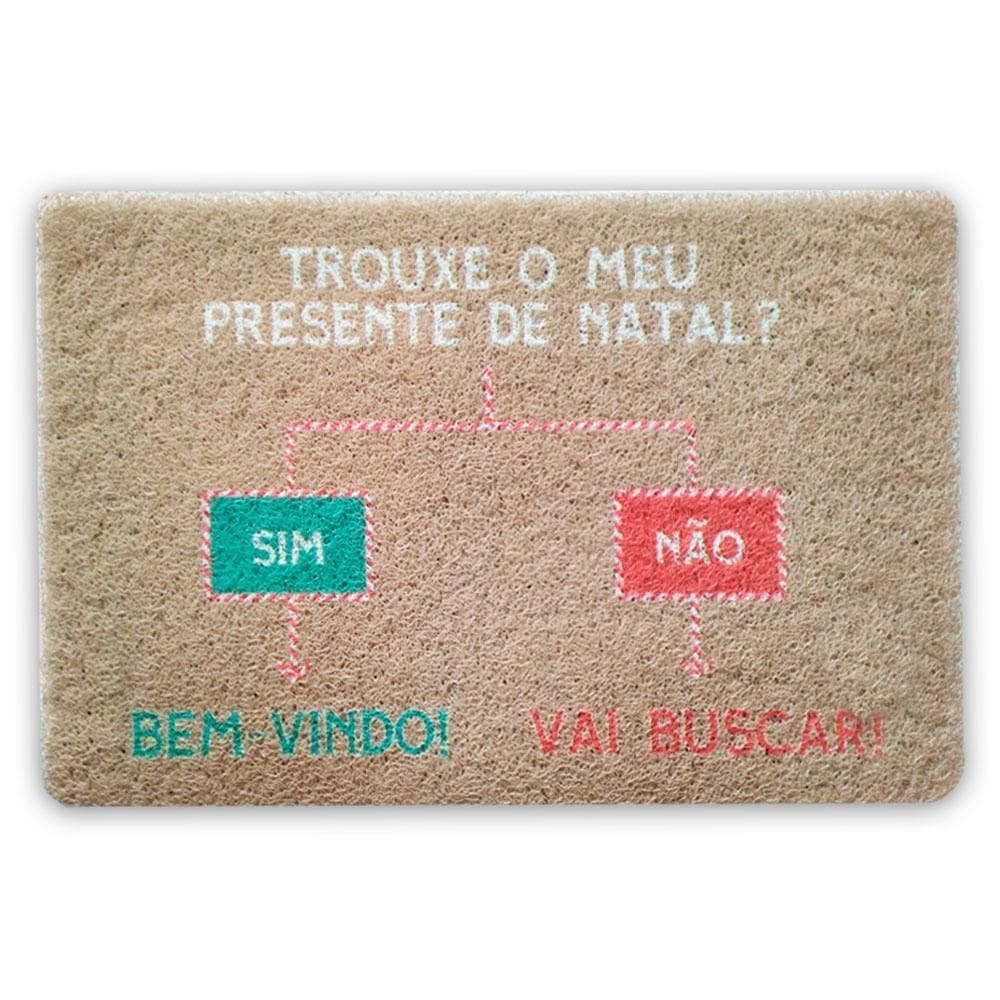 Tapete Natalino Decorativo 38X58Cm Vinil Trouxe Meu Presente