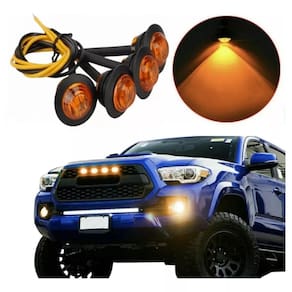 Kit 4 Luz Led Diurna Mini Milha 22Mm Âmbar Para Grade