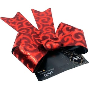 Kit 2 Laço Vermelho Em Camurça Enfeite Brilhante Natal 32cm