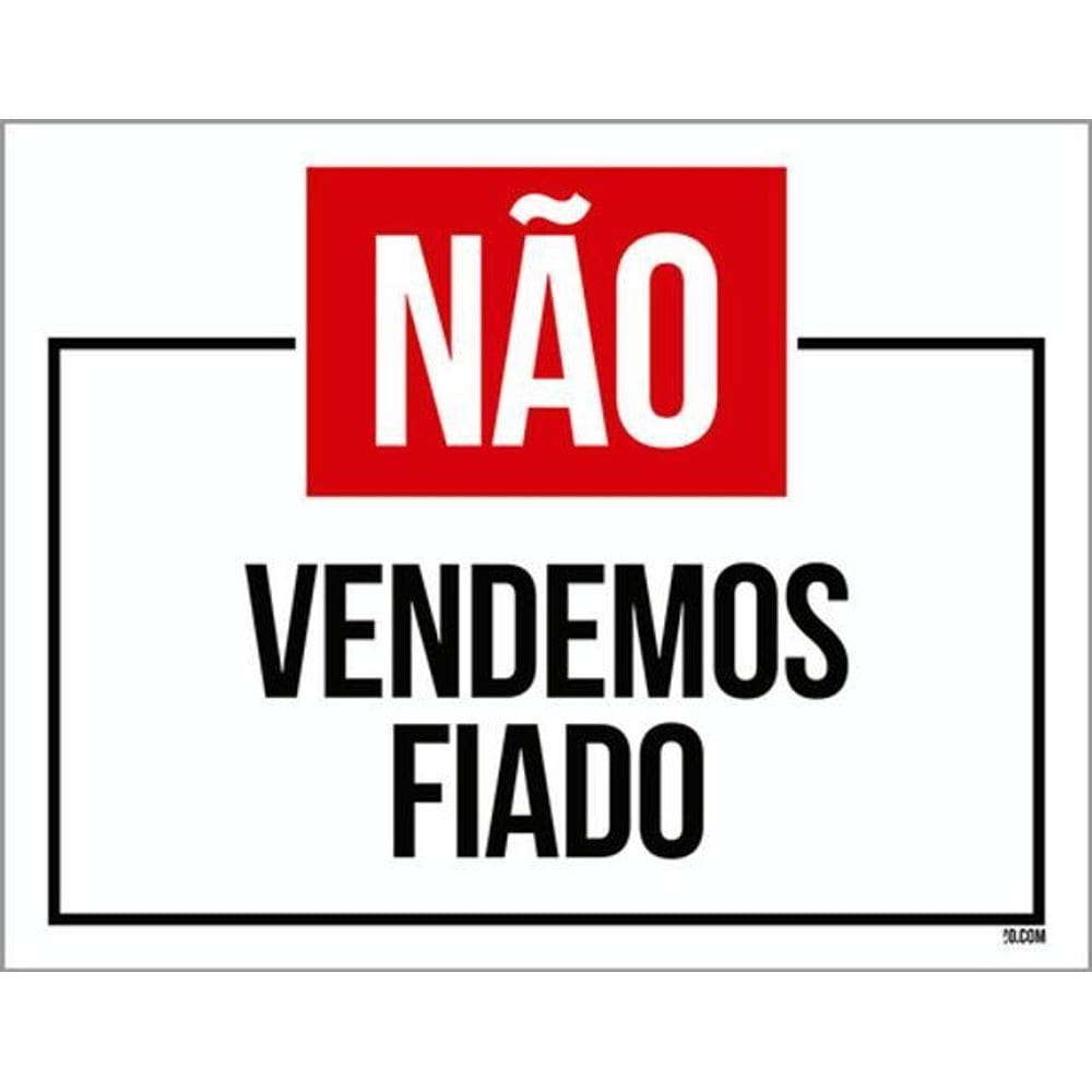 Kit 3 Placas Sinalização - Não Vendemos Fiado Vermelha