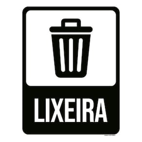 Kit 3 Placas Sinalização - Lixeira Ícone Preta