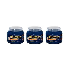 Creme Alisante Lisahair Liso Queratina 550G - Kit Com 3Un