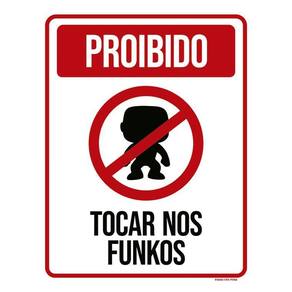 Placa Decorativa - Proibido Tocar Nos Funkos 36X46