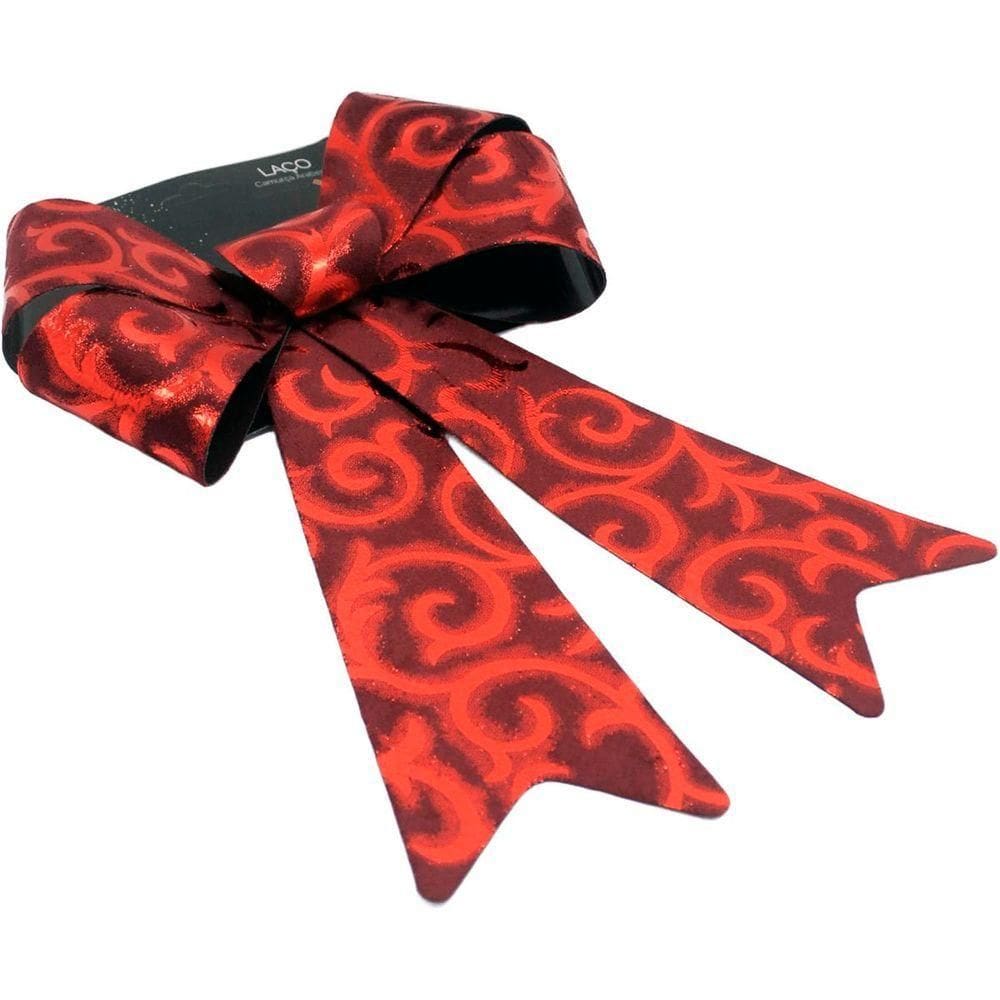 Kit 4 Laço Vermelho Em Camurça Enfeite Brilhante Natal 32cm