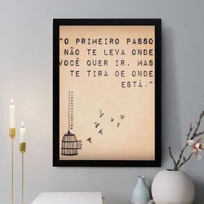 Quadro Decorativo O Primeiro Passo 33X24Cm - Com Vidro