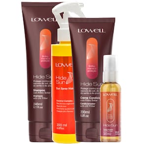 Kit Lowell Hide Sun Shampoo 240ml + Condicionador 200ml + Spray Hidratante 200ml+ Fluido Protetor 30ml