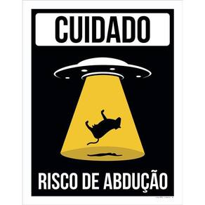 Placa Decorativa - Cuidado Risco De Abdução Et Alien 36X46