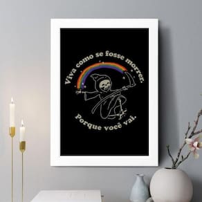Quadro Decorativo Viva Como Se Fosse Morrer 33X24Cm - Vidro