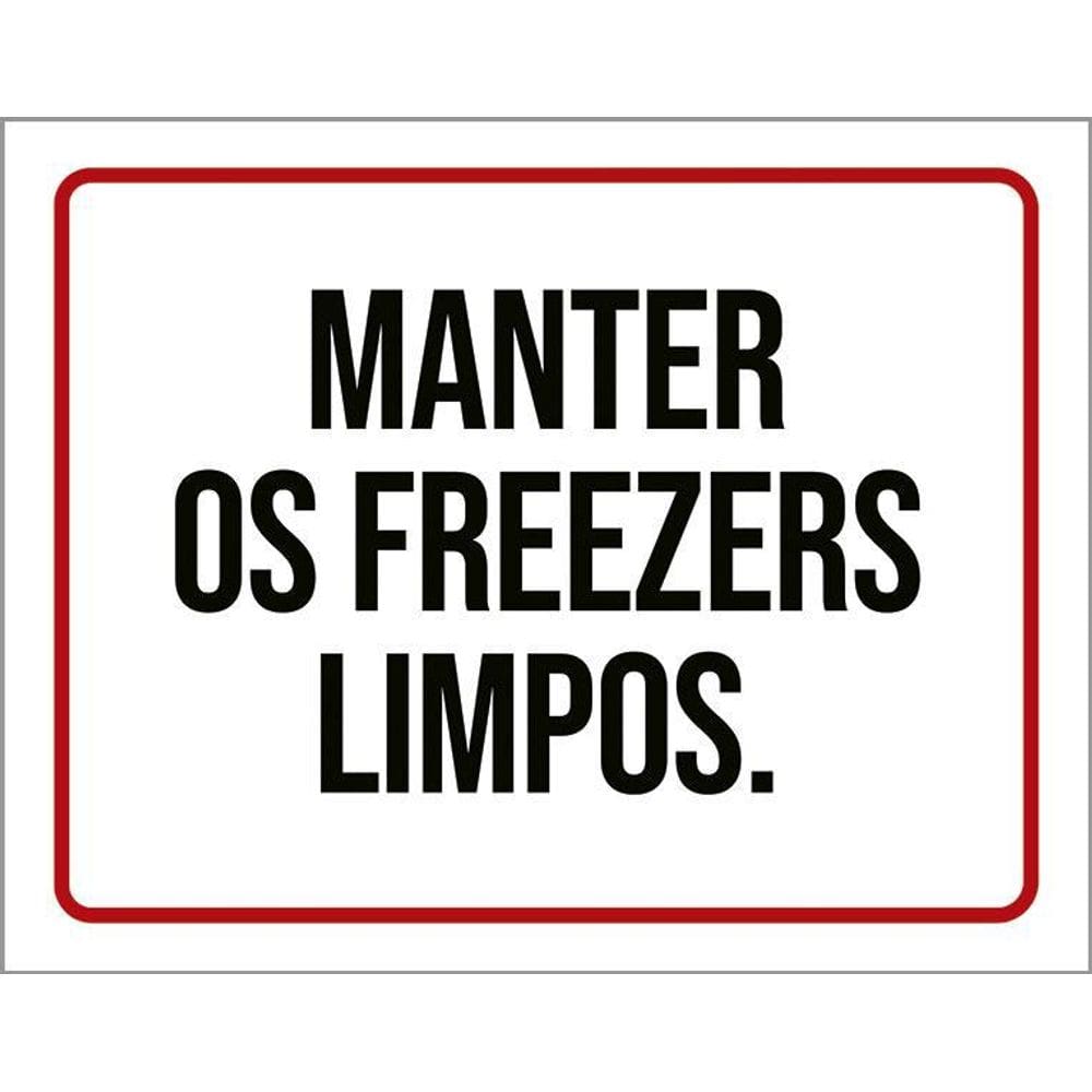 Placa De Sinalização - Higiene Manter Freezers Limpos 36X46