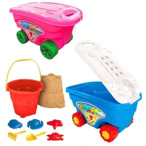 Carrinho Praia Rosa Com Acessórios Super Forminhas Pazinha