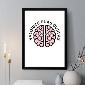 Quadro Decorativo Valorize Suas Curvas 33X24Cm - Com Vidro