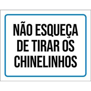 Placa Sinalização Azul - Não Esquece Tirar Chinelos 36X46