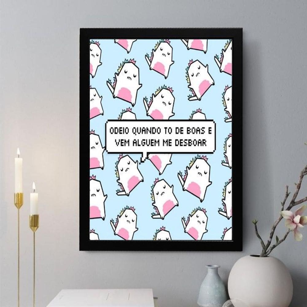 Quadro Decorativo Quando Tô De Boas 33X24Cm - Com Vidro