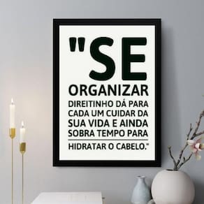 Quadro Decorativo Se Organizar Direitinho 24X18Cm - Vidro