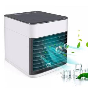 Mini Ar Condicionado Portátil Usb Luz Led E Ventilador