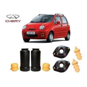 4 Kit Coxim Batente Dianteiro Traseiro Chery Qq 2011 2012 2013 2014