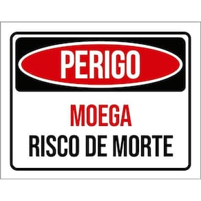 Kit 3 Placas Perigo Moega Risco De Morte