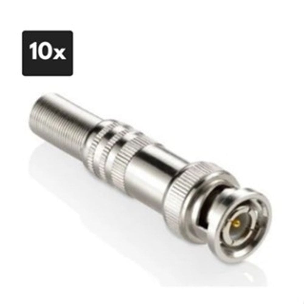 10x Conector BNC Mola e Parafuso para Câmera de Segurança Plug Macho para Vídeo