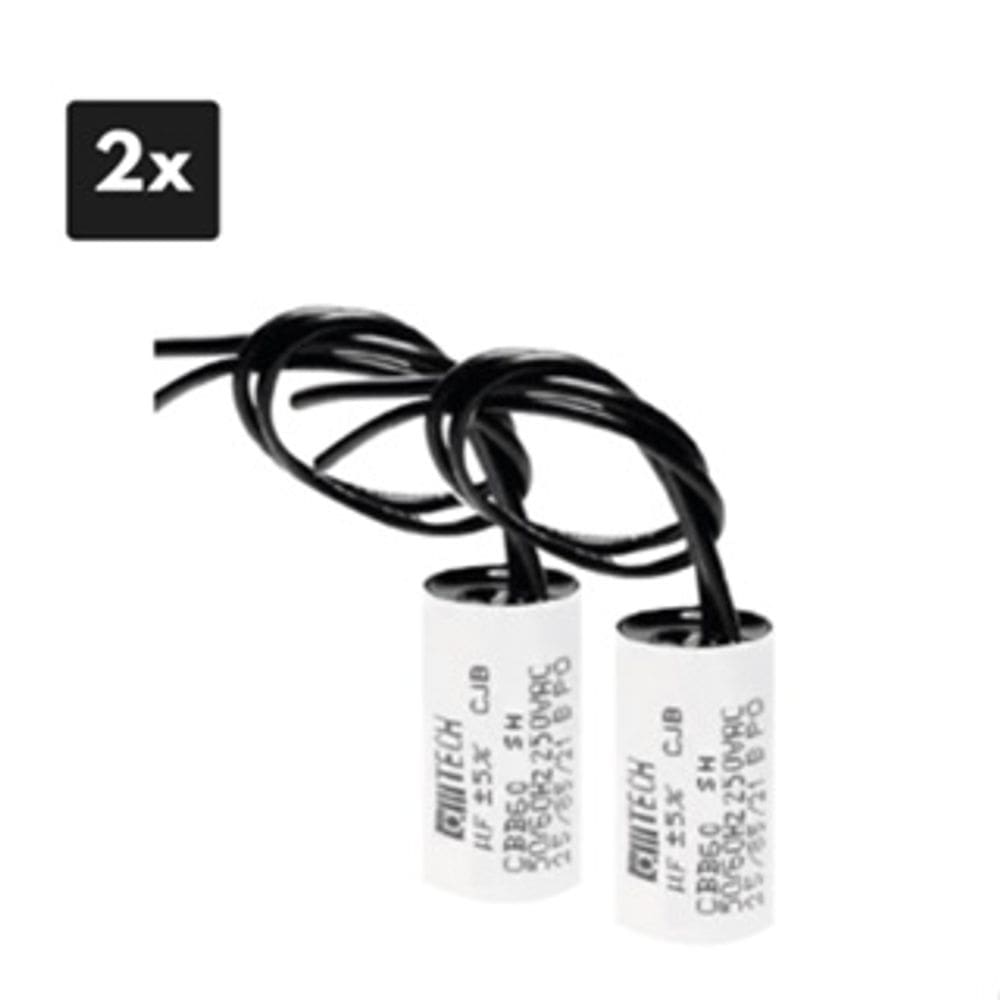 Kit c/ 2 Capacitores De Partida Para Motor De Portão Automático12uf 250vac