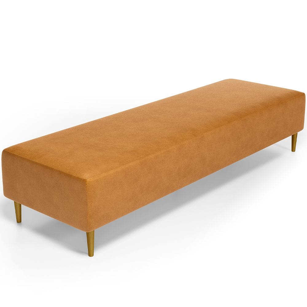 Puff Decorativo Sala de Estar Bali W01 Pés Palito 210x60cm Couríssimo Whisky - Lyam Decor